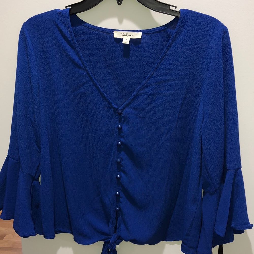 Takara Royal Blue Button Up Shirt 🦋🌊 NWT